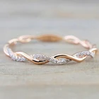 Круглые Кольца для женщин, тонкие обручальные кольца цвета розового золота, витая веревка, бижутерия из нержавеющей стали