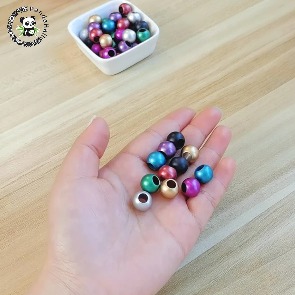 Матовые акриловые бусины Рондель окрашенные распылением большие с отверстиями