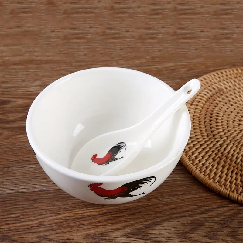 4-8 дюймов китайская Классическая художественная маленькая миска для риса белая