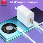Оригинальное быстрое зарядное устройство Huawei 66 Вт, кабель USB типа C для Huawei P50 P40 P30 Pro Mate 40 RS Mate30 Pro Nova 9 8 SE Honor