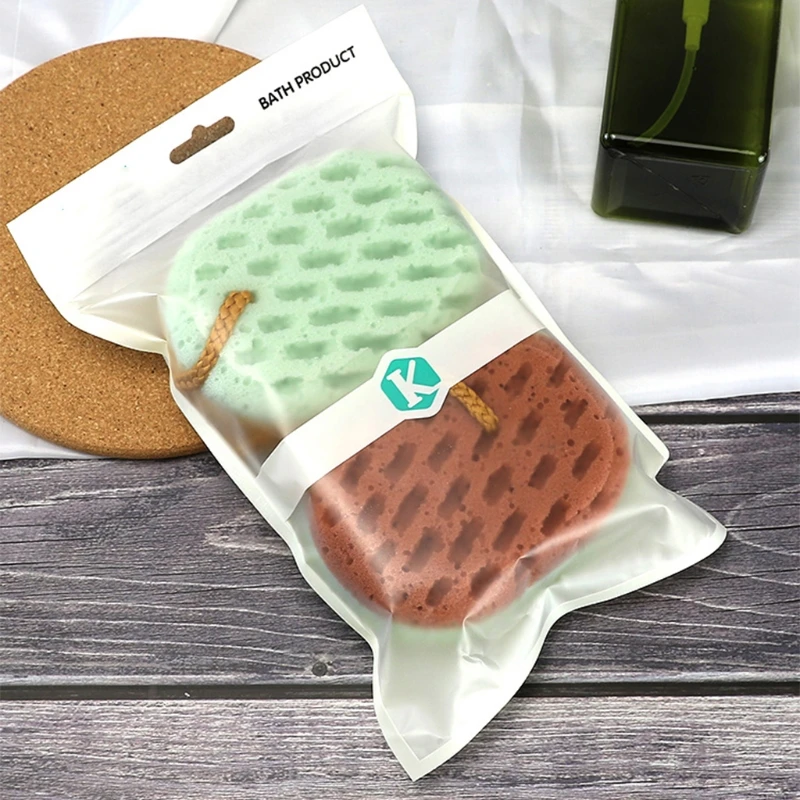 

E8BB 2Pcs Soft Bath Sponge Gentle Soothing Body Sponge Exfoliating Shower Sponge