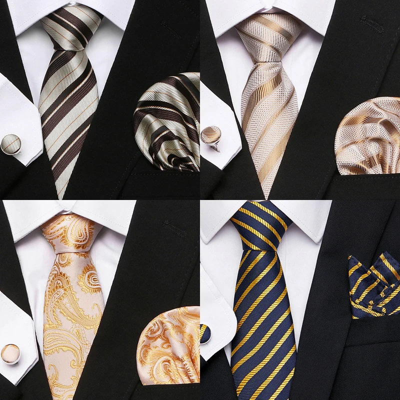 

Newest style Many Color Holiday Present Silk Tie Pocket Squares Set Necktie Man Sky Blue Wedding Accessories Striped Office
