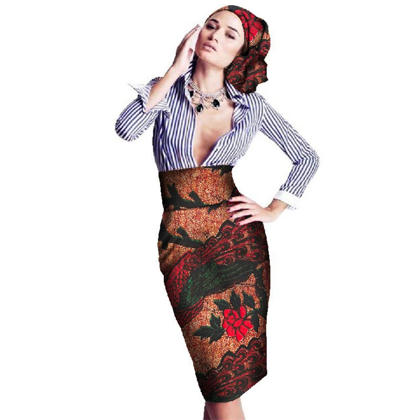 M 6XL модная женская одежда с принтом Riche Bazin облегающая юбка карандаш в африканском