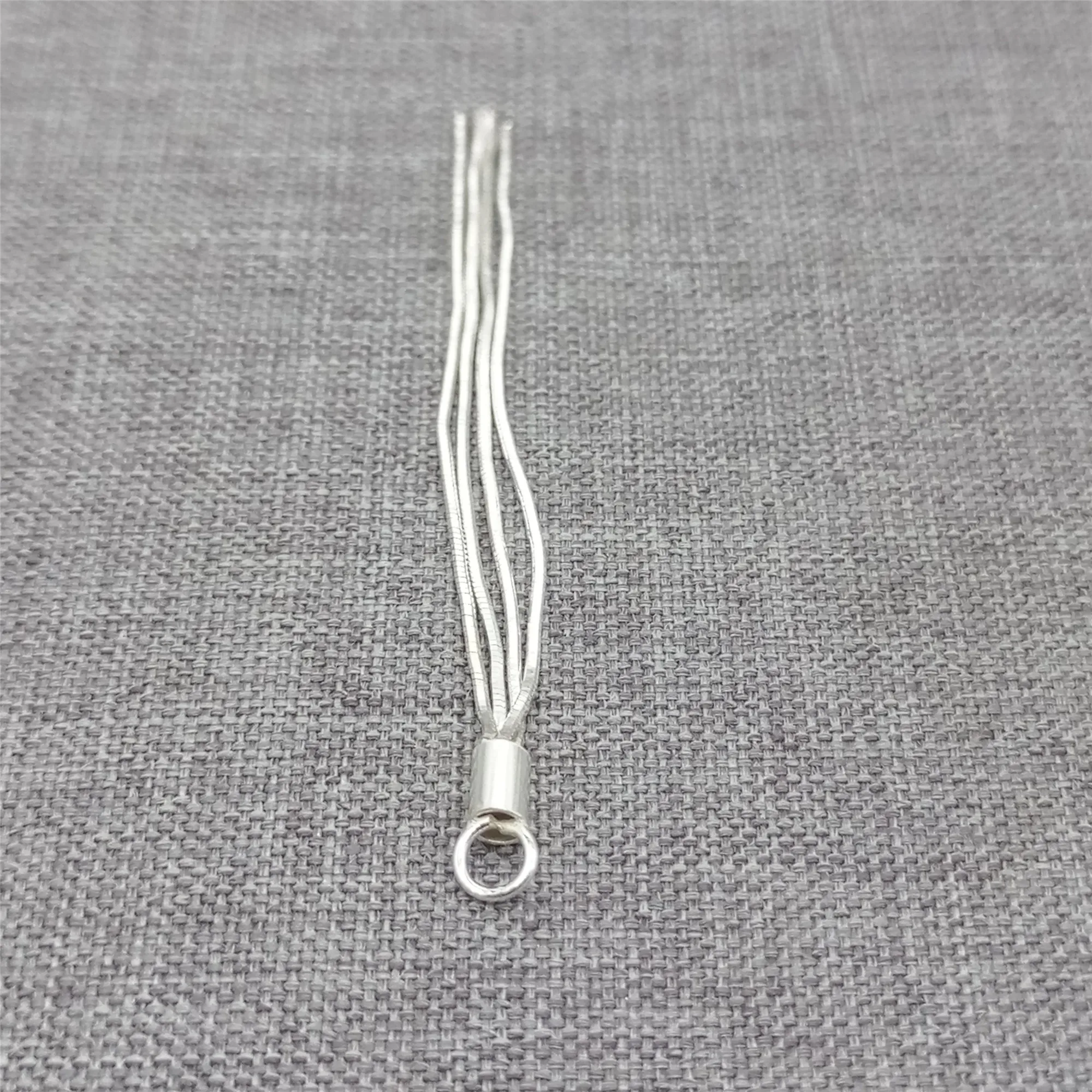 

2pcs of 925 Sterling Silver Snake Chain Tassel Charms for Earring Necklace