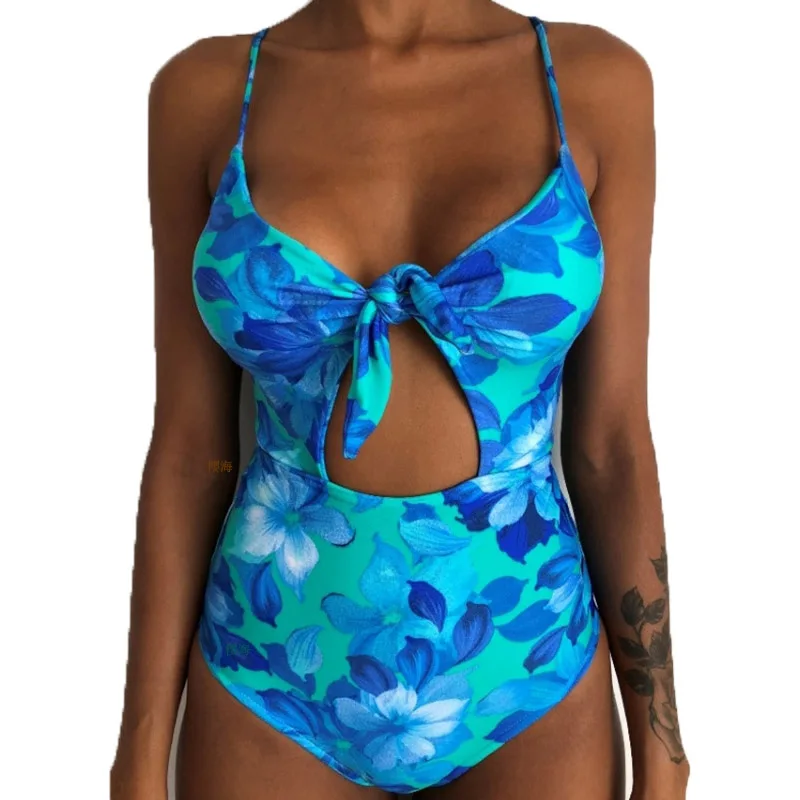 Женский купальник 2020 сдельный Цветочный для женщин большой лист пляжный