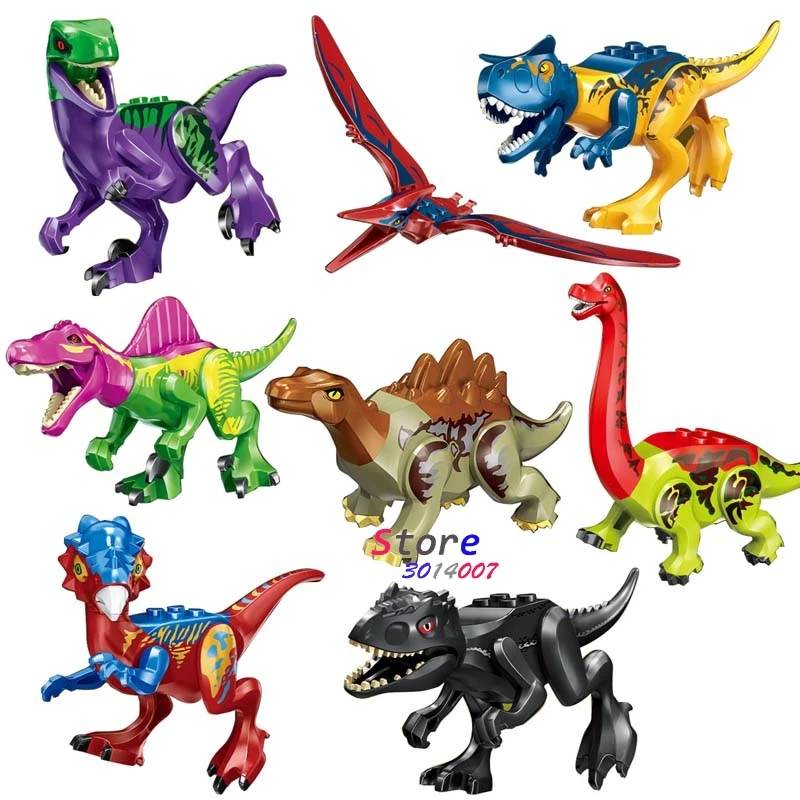 

1/Set 77070 Jurassic Dinosaur Rex Dilophosaurus Velociraptor Tyrannosaurus Building Blocks Movie Model Toys for Children
