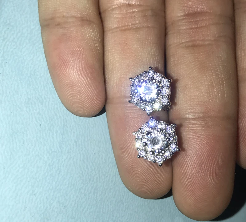 

Korean Earrings S925 Sterling Silver Irregular Bling Zirconia Diamond Stud Earrings for Women Fashion Jewelry 2022 New