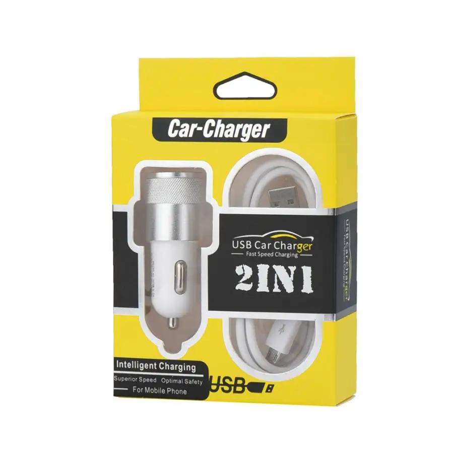 Адаптер для автомобильного зарядного устройства с двумя USB-портами 5 В/2 1 а А +
