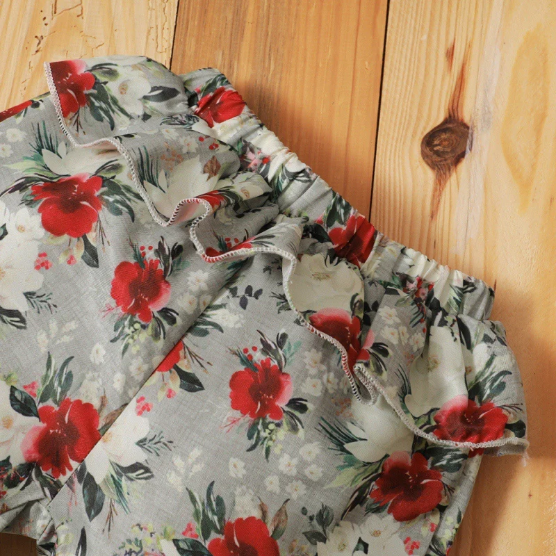 

Baby Girl Summer Fashion Suspender Vest Top Printed Shorts Set Princess Clothes for Infant Girls