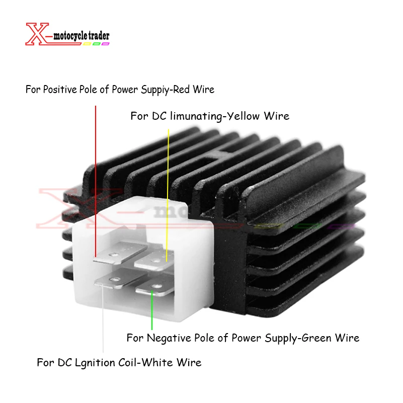 Грязевой питбайк 12-В 4-Контактный регулятор напряжения полноволновый выпрямитель 50cc 90cc 110cc 125cc ATV Quad Универсальный