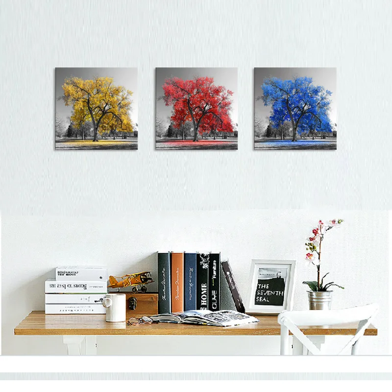 Черно белая Осенняя картина с изображением дерева креативные картины на холсте