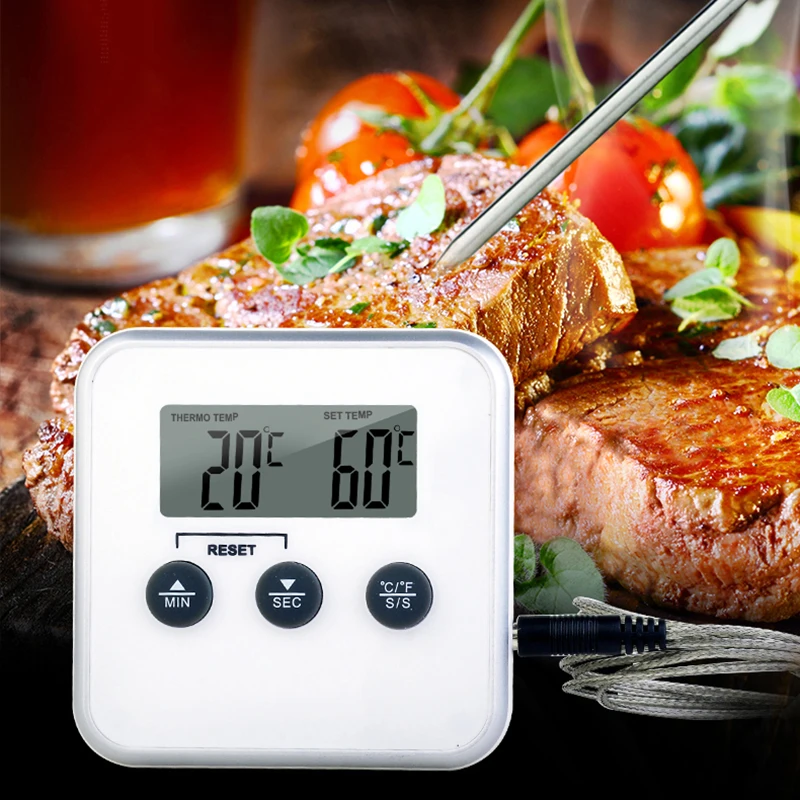 

Кухонный Термометр из нержавеющей стали с ЖК-дисплеем и зондом