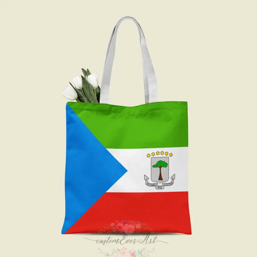 

Equatorial Guinea tote bag custom canvas tote bags for women for teacher Birthday Bags Gift Bag personalized gifts
