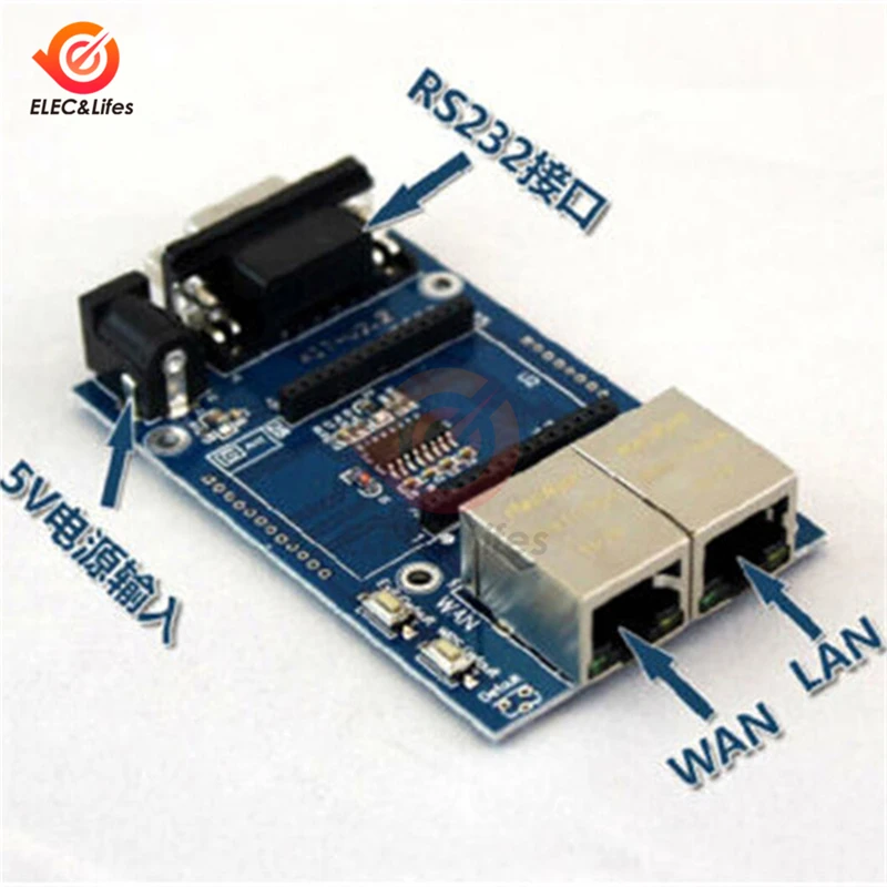 5 в HLK-RM04 RM04 Uart последовательный порт для LAN Ethernet Wi-Fi беспроводной модуль WAN AP RS232