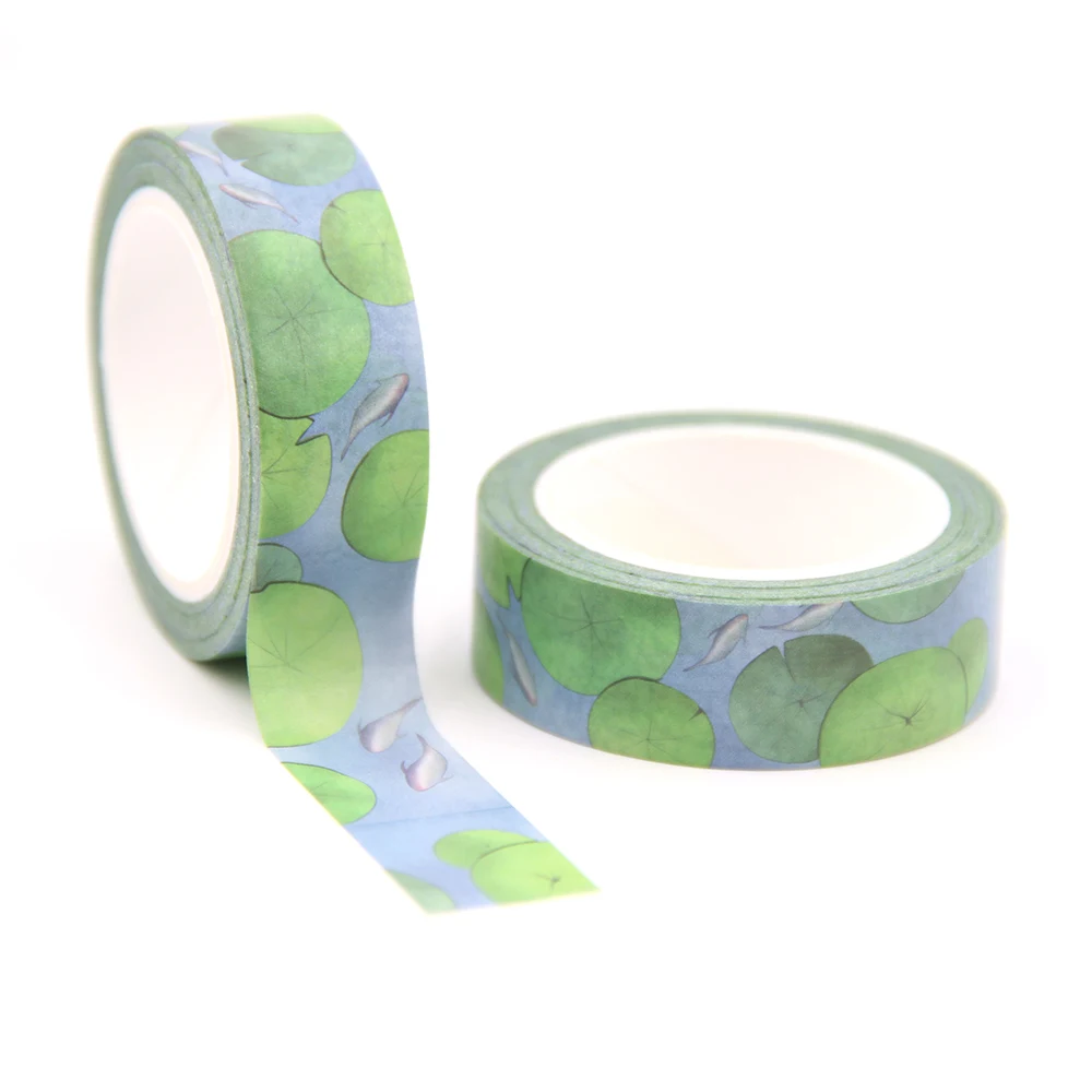 

1PC/lot 15MM*10M Solar Term Summer Solstice Lotus washi tape Masking Tapes Decorative Stickers DIY Stationery School Supply