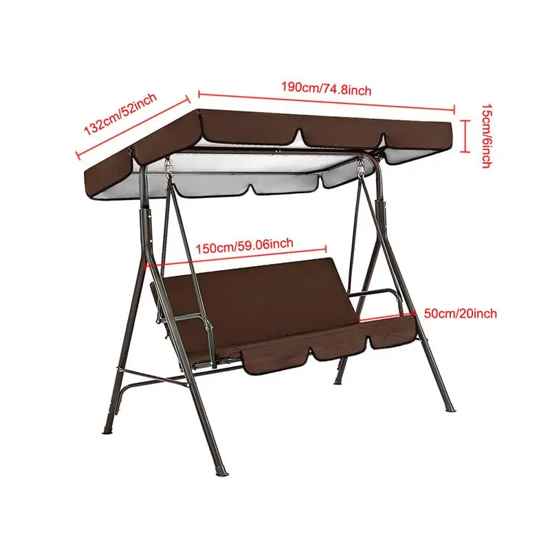 

Swing Chair Cover Outdoor Garden Patio Swing Chair Seat and Top Cover Sunshade Canopy