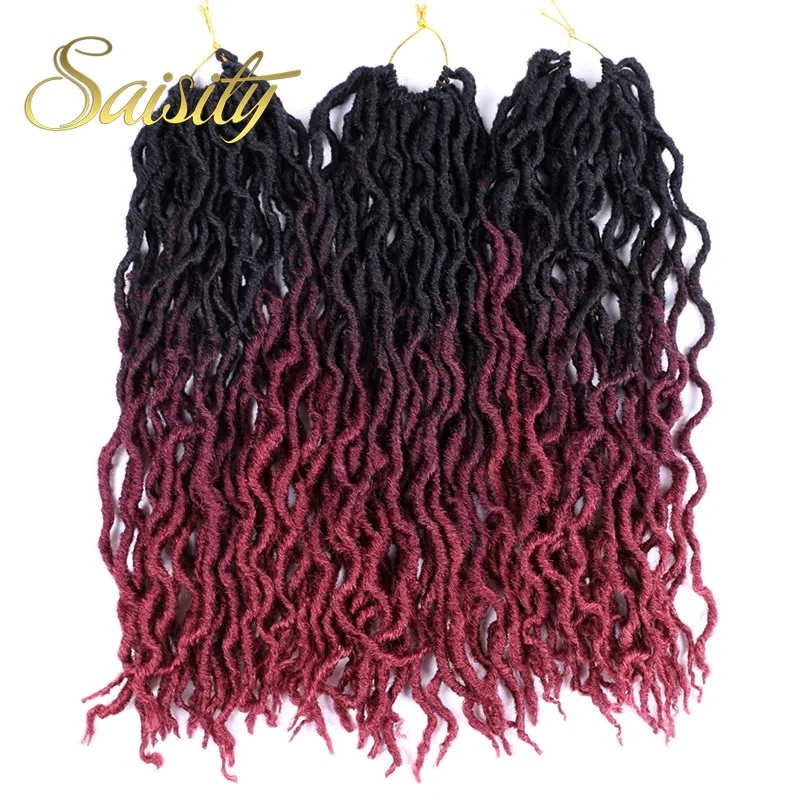 Синтетические Ombre Faux locs кудряшки для наращивания Saisity 18 дюймов вязанные крючком косички для наращивания волос 24 пряди