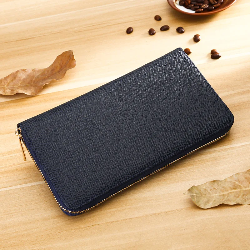 blue Из искусственной кожи мужские кошельки Портмоне Длинный кошелек из искусственной кожи для мужчин большой вместительный держатель для карт кошелек - Цвет: blue