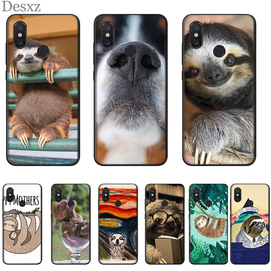 Ленивец animales мобильный чехол для телефона силиконовый Xiaomi Redmi 4 5 6 7 8 Note 4x 5A 6A 7A 8A S2 GO