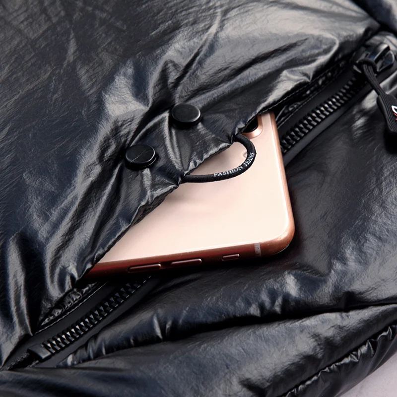 Толстая теплая Новая брендовая Повседневная модная парка блестящая