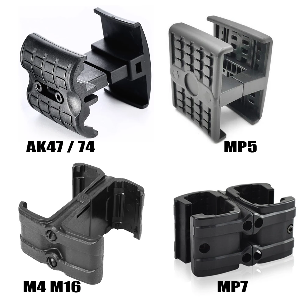 

Gun Rifle Dual Magazine Coupler Link Clip for AR15 M4 AK MP5 MP7 Airsoft Mag Parallel Connector Clamp Hunting accessories