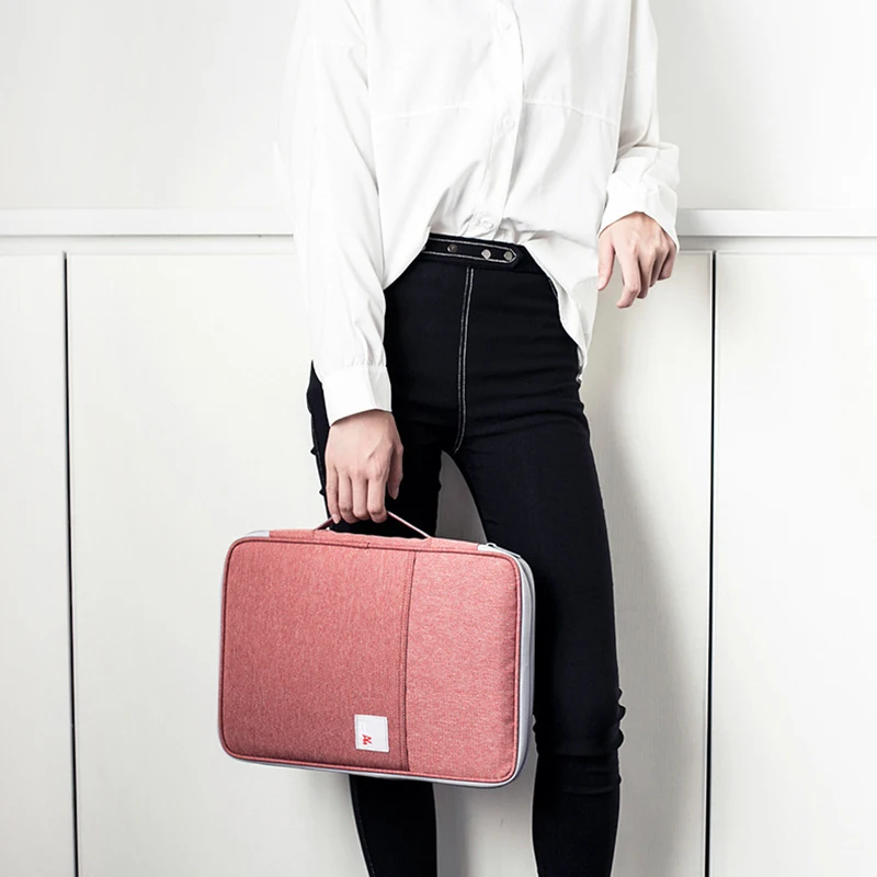

Multi-functional A4 Document Bags Filing Pouch Portable Waterproof Oxford Cloth Organized Tote For Notebooks Pens Computer Stuff