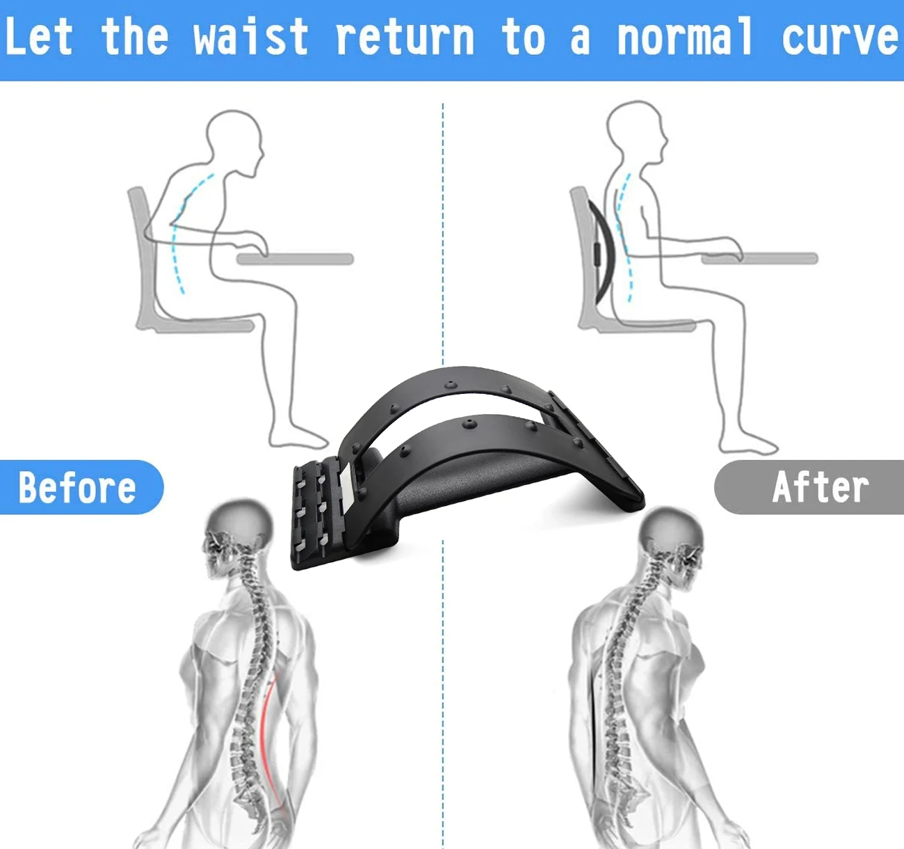 Aptoco массажер для спины магические поясничные носилки Поддержка Поясничного