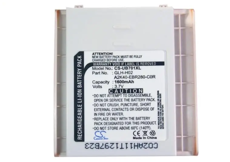 

cameron sino 1600mah battery for GIGABYTE gSmart i gSmart i (128) A2K40-EBR280-C0R GLH-H02 Mobile, SmartPhone Battery