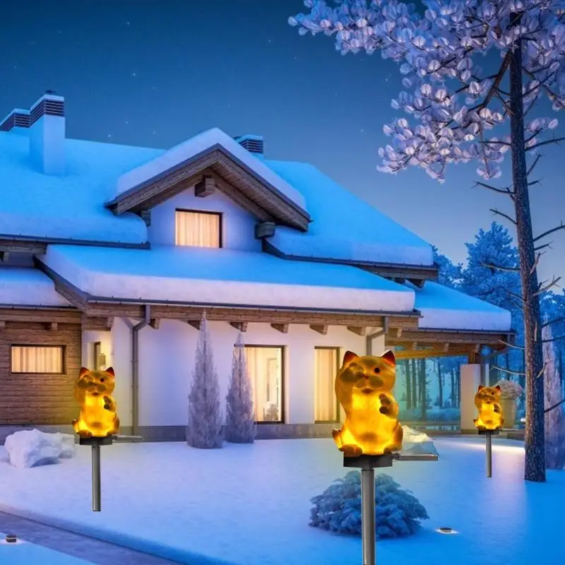 Светодиодный садовый фонарь на солнечных котенок Форма ночные светильники