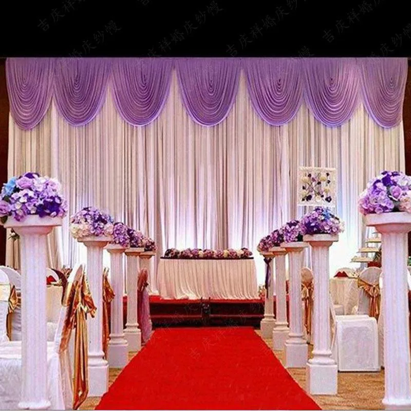 

Hot Sale Wedding Backdrop Curtain Beautiful Wedding Decorations 6m*3m Background Scene Wedding Decor Supplies High Quality Ice S