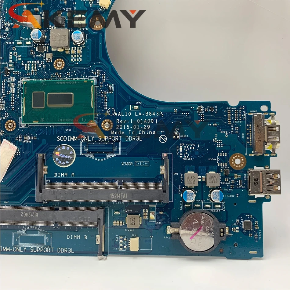 Оригинальная материнская плата для ноутбука DELL Inspiron 5558 Celeron 3205U CN 0M94D0 LA B843P SR215 DDR3