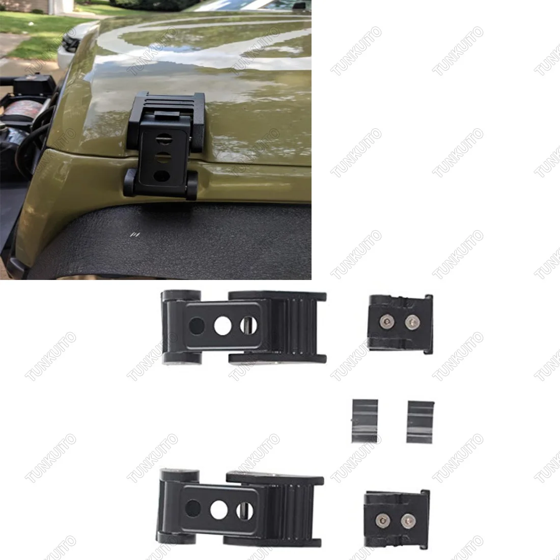 Для Jeep Wrangler JL Оригинальная Черная защелка капота комплект для Jeep Wrangler 2007- JK JL