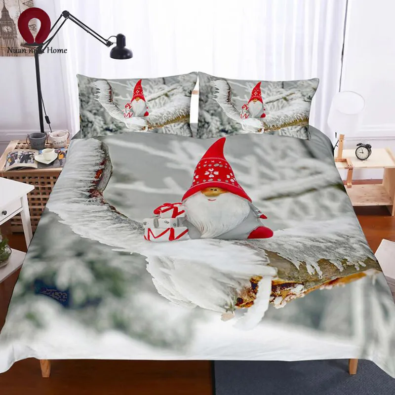 3D Рождественский Комплект постельного белья красный Санта Клаус праздничный