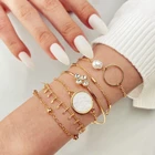 Комплект браслетов-цепочек VKME в богемном стиле для женщин, комплект из 7 круглых браслетов-шармов под золото с геометрической формы, в стиле бохо, Модная бижутерия