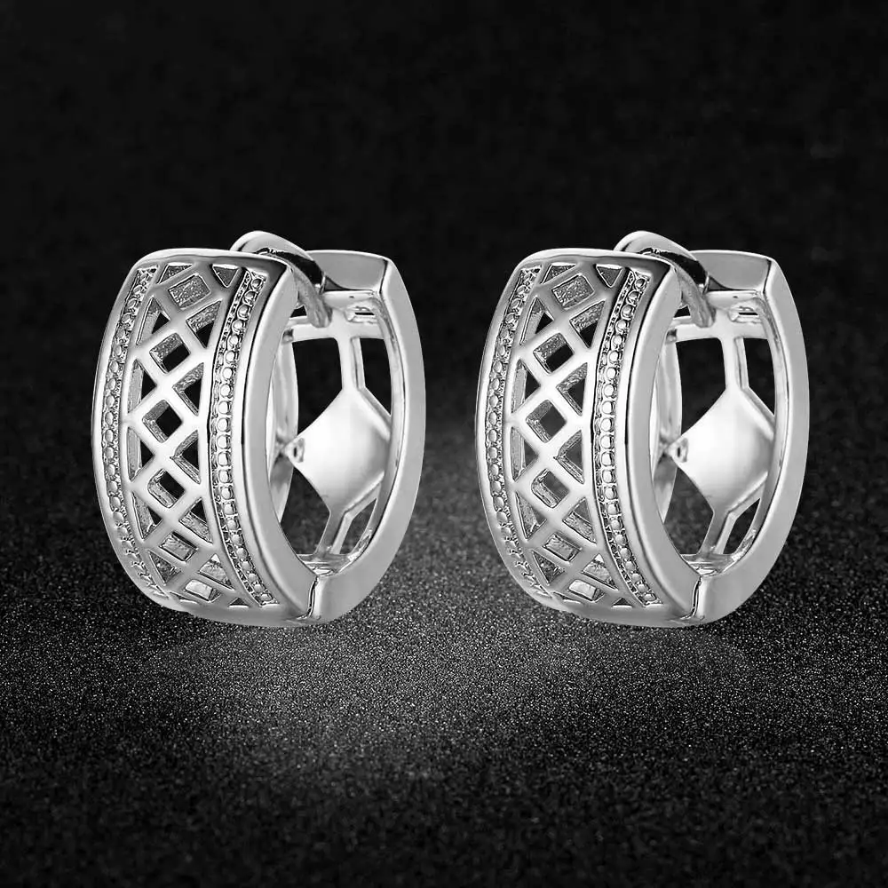 Серьги клипсы женские медные ажурные украшения квадратной формы Изящные