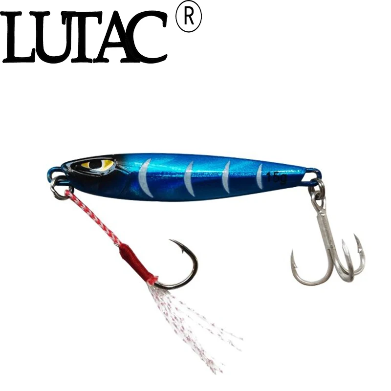 

LUTAC Wholewater Long Casting Jig Lure Lead Fish Metal Bait 70mm 40g LJ06B Treble Hook ABS Hard Plastic Artificial 3D Eyes Gear