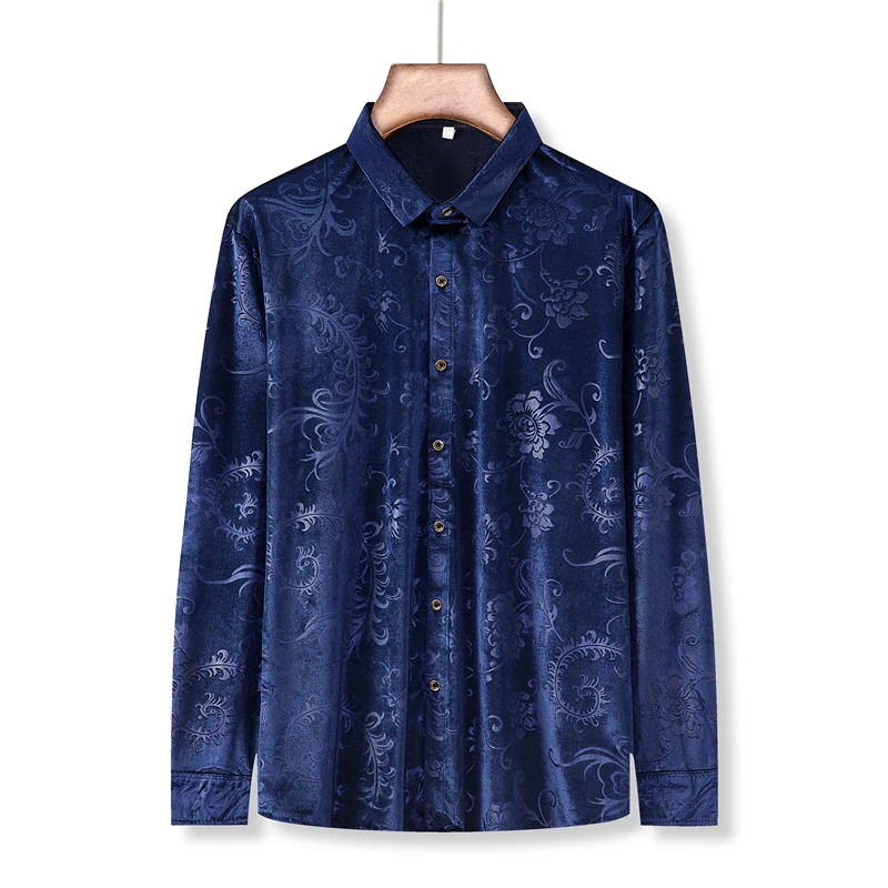 

Plus size men's autumn casual long-sleeved shirt New 2021 Men's Fashion Loose Printed Classic Shirt Oversize 6XL 7XL 8XL