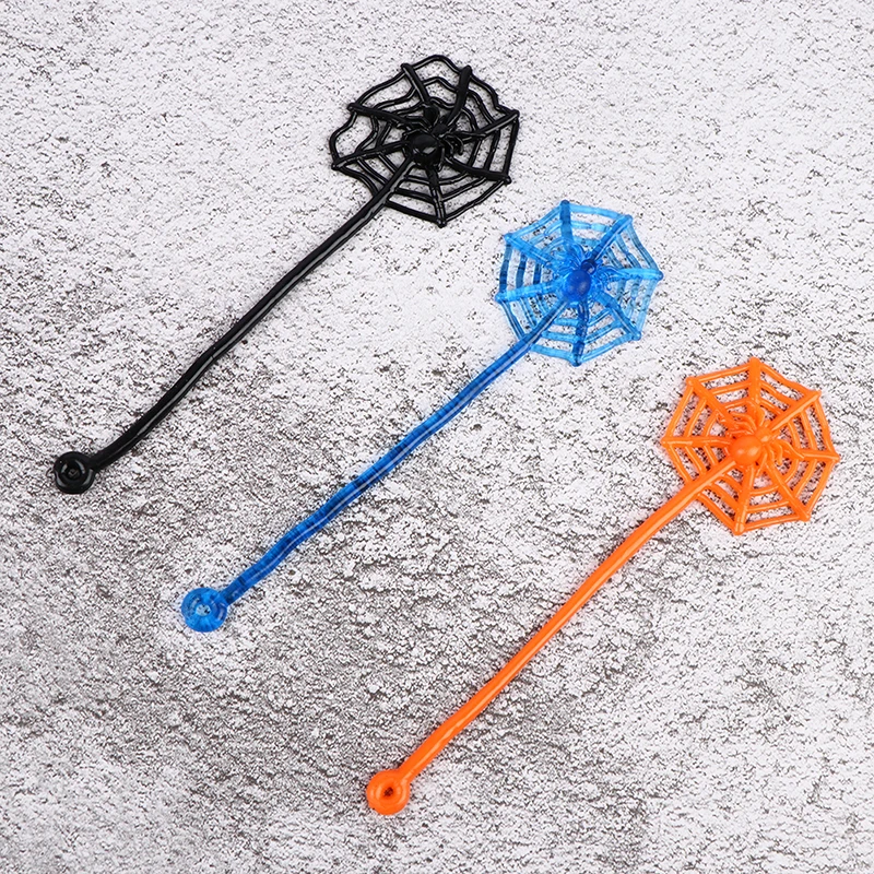 

3pcs Halloween Spider Web Sticky Toys Kids Birthday fidget toys gifts Funny Soft Material Vent Toy Random Color 19*5.5cm