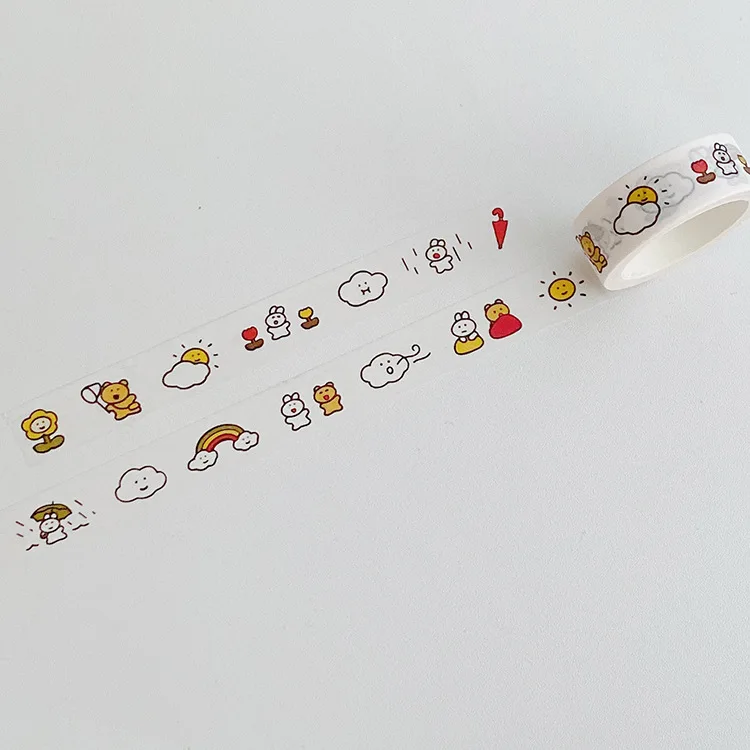 Корейские Ins милые девушки васи ленты 5 м мультфильм Медведь Цветок Ручная