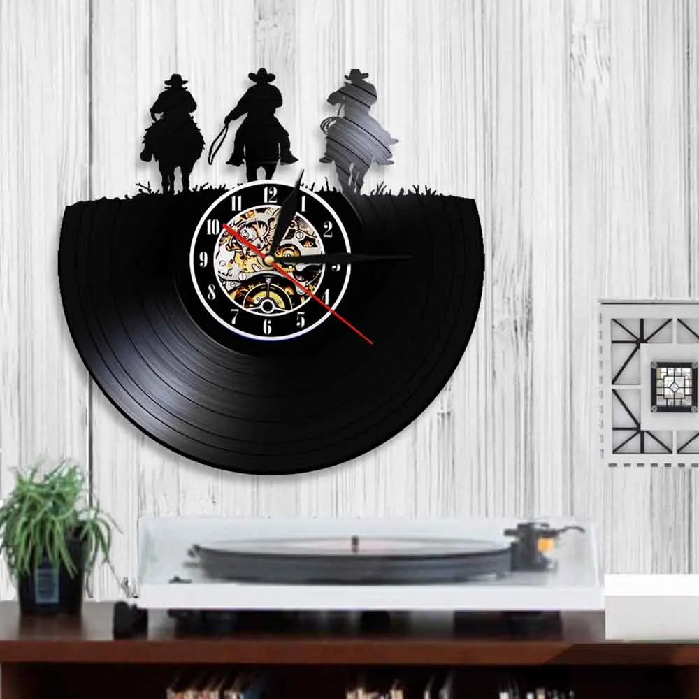 Подкова в виде лошади 3D настенные часы стиле американских ковбоев знак