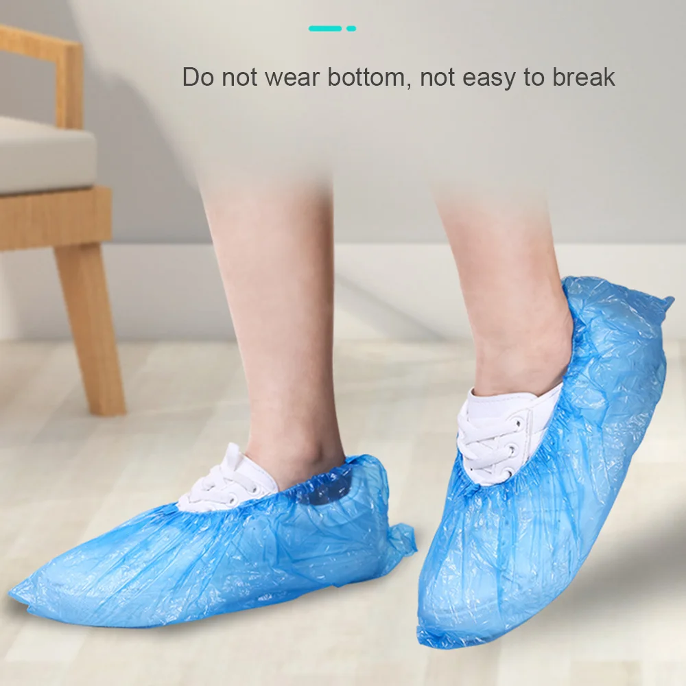 100 шт./упак. одноразовые бахилы утолщенной Пластик открытый дождливый день пол
