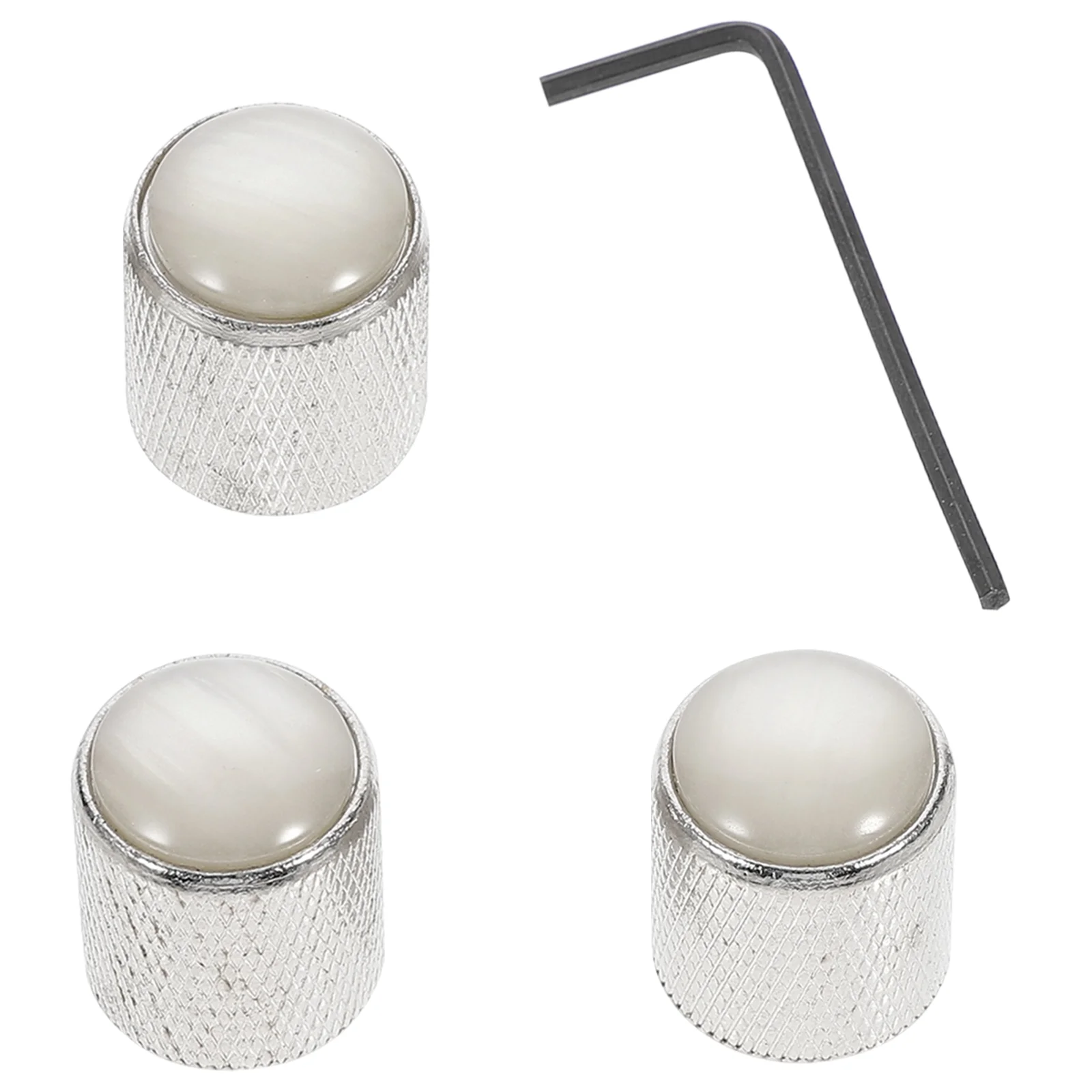 

1 Set of Instrument Accessories Durable Instrument Knobs with Wrench (Silver)