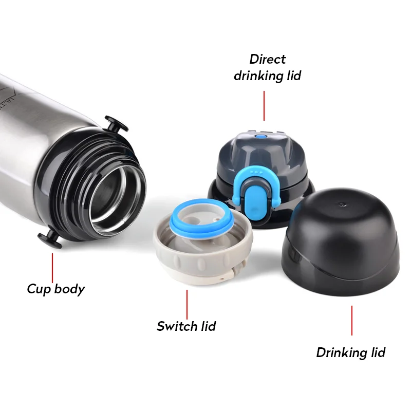 Дорожный термос 800 мл из нержавеющей стали кружка уличный вакуумная фляжка