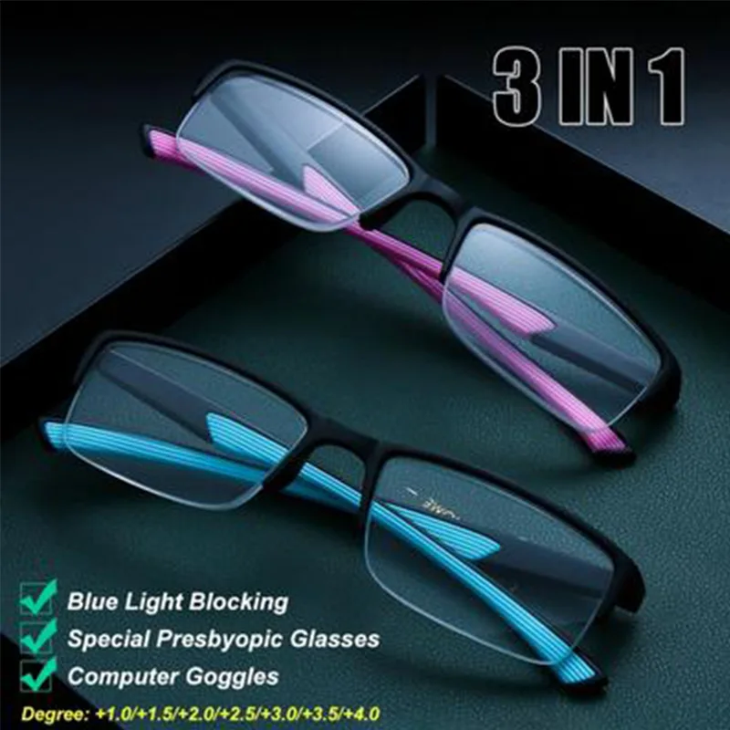 Очки для чтения в полуоправе с защитой от синего светильник голубого света |
