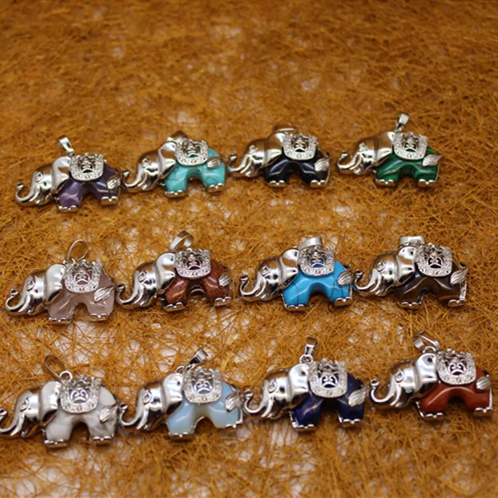 6 шт. слоник из натурального камня Подвеска в виде животного подвеска амулет