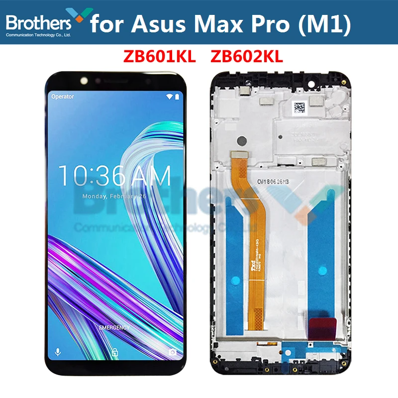 ЖК-дисплей с рамкой для Asus ZenFone Max Pro M1 ZB601KL ZB602KL, сенсорный экран с дигитайзером для ASUS ZB602KL, ЖК-экран в сборе