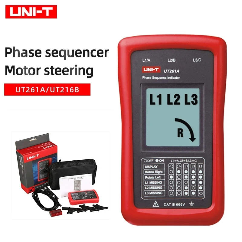 

UNI-T UT261A phase sequence tester lack phase meter motor rotation indicator AC 40 700V 90 600V UT261B
