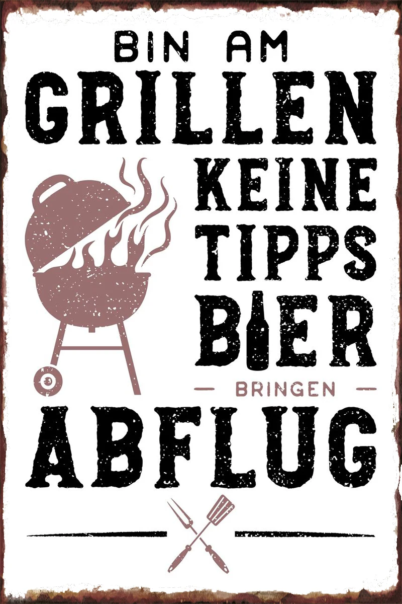 

Жестяные пластины Bin Am Grillen Keine Tipps, декор для стен, декор комнаты, Ретро винтажный металлический знак, жестяной знак для паба, дома, клуба, мужс...