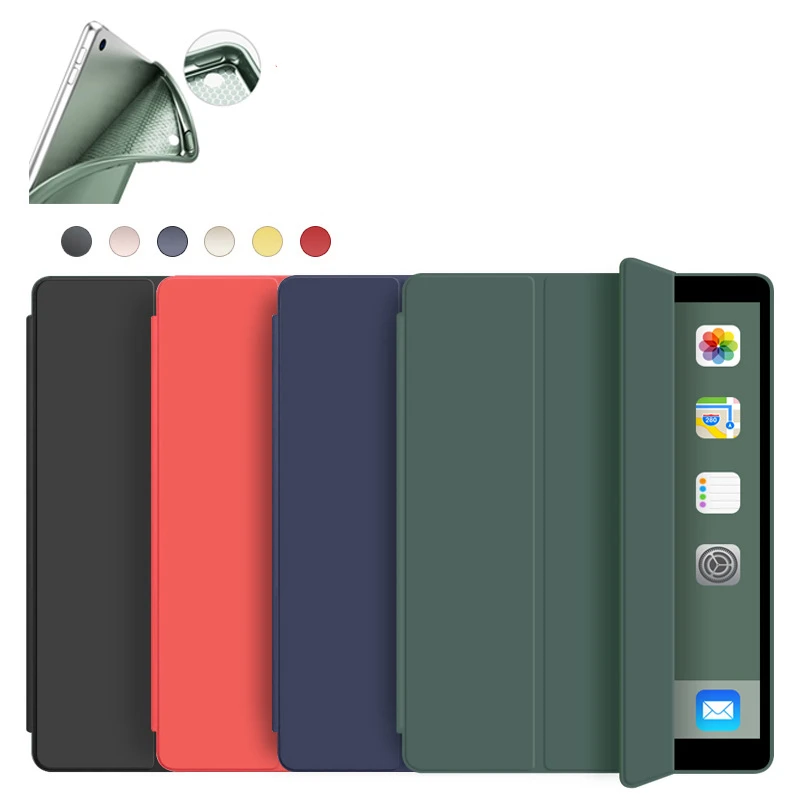 

Case for Funda iPad Air 2/1 9.7 2018 2017 Case Silicone Bottom Back PU Leather Smart Cover for iPad 234 5th 6th Generation Mini