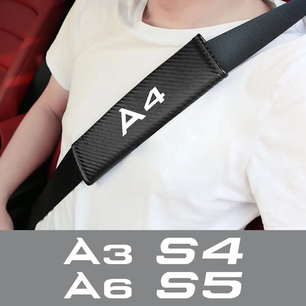 2 шт. накладки на плечи для автомобильного ремня безопасности AUDI A3 8P S3 8V A4 B8 B6 A6 C6 S1